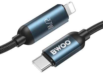 USB-C kabel za prijenos podataka i punjenje - Lightning BWOO X305 Display, 27W, 1m, Crna