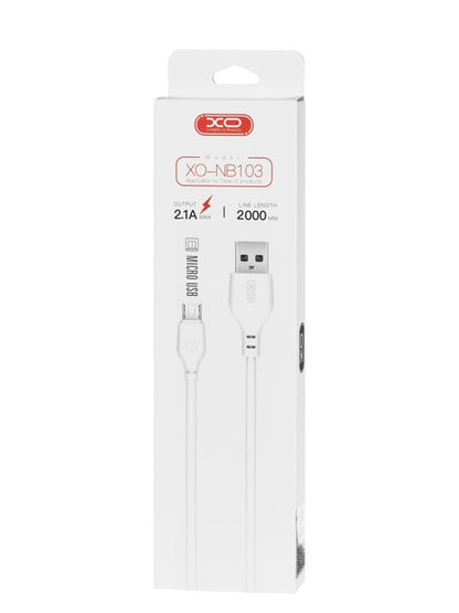 Kabel za podatke i punjenje USB-A - microUSB XO Design NB103, 18W, 2m, Bijeli