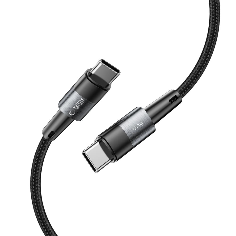 USB-C - USB-C kabel za prijenos podataka i punjenje Tech-Protect Ultraboost, 60W, 1m, Siva