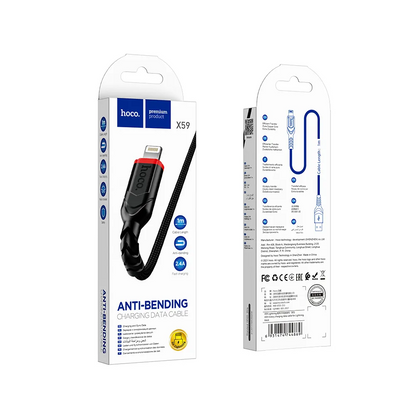 Kabel za podatke i punjenje USB-A - Lightning HOCO X59 Victory, 18W, 1m, Crni