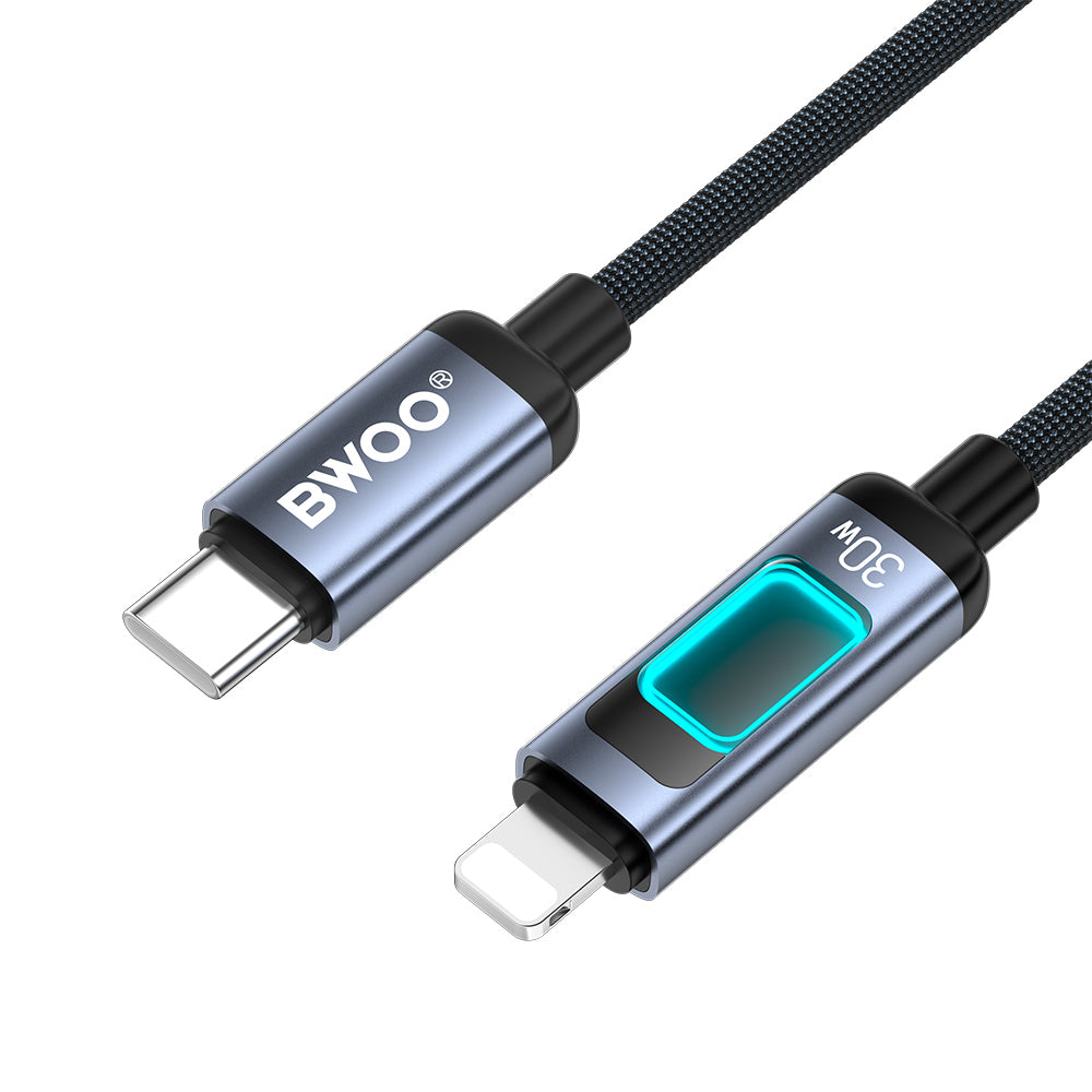 USB-C - Lightning kabel za prijenos podataka i punjenje BWOO X324CL Display, 30W, 1m, Crna