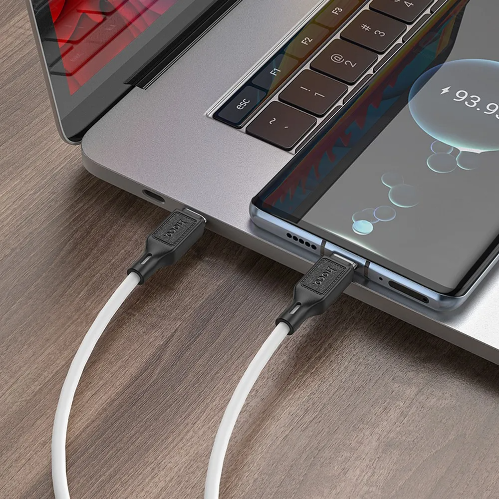 Kabel za prijenos podataka i punjenje USB-C - USB-C HOCO X90, 60W, 1m, Bijeli