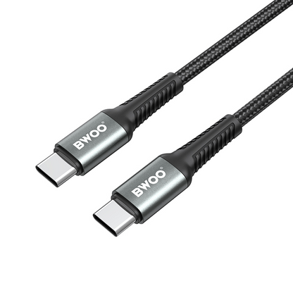 USB-C - USB-C kabel za prijenos podataka i punjenje BWOO BO-X288C-C, 60W, 1m, Crna