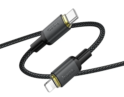 Kabel za prijenos podataka i punjenje USB-C - Lightning HOCO X128 Benefit, 30W, 1m, Crni