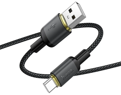 Kabel za prijenos podataka i punjenje USB-A - USB-C HOCO X128 Benefit, 36W, 1m, Crna