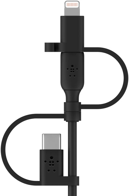 Kabel za prijenos podataka i punjenje USB-A - Lightning / microUSB / USB-C Belkin BoostCharge, 1m, Crni CAC001bt1MBK