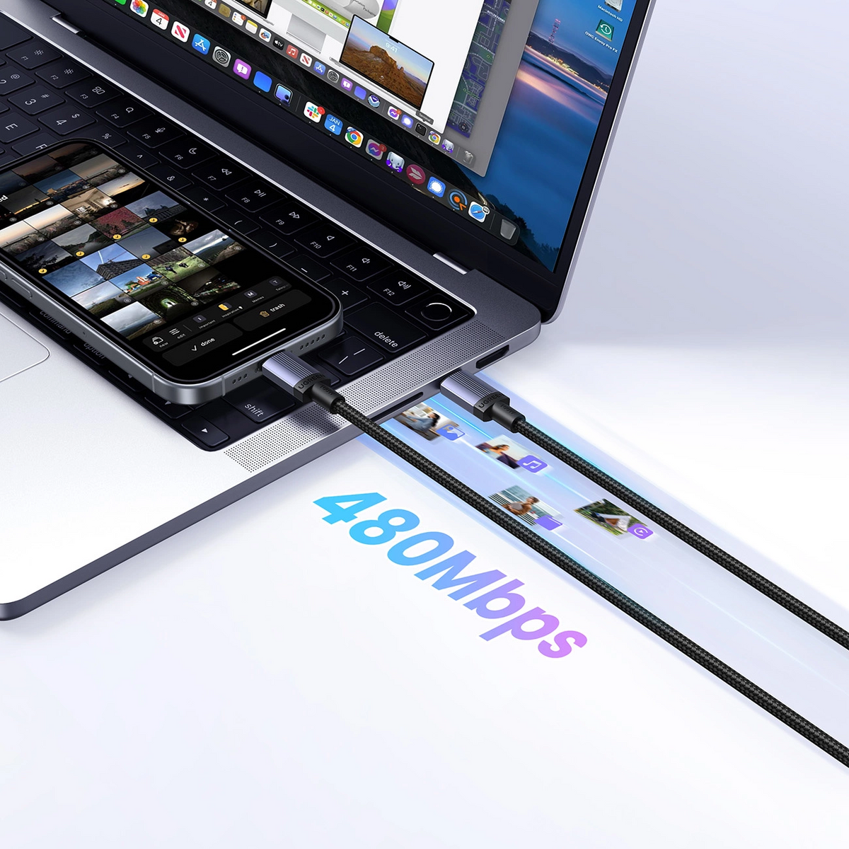 USB-C - USB-C UGREEN kabel za prijenos podataka i punjenje, 100W, 2m, crni