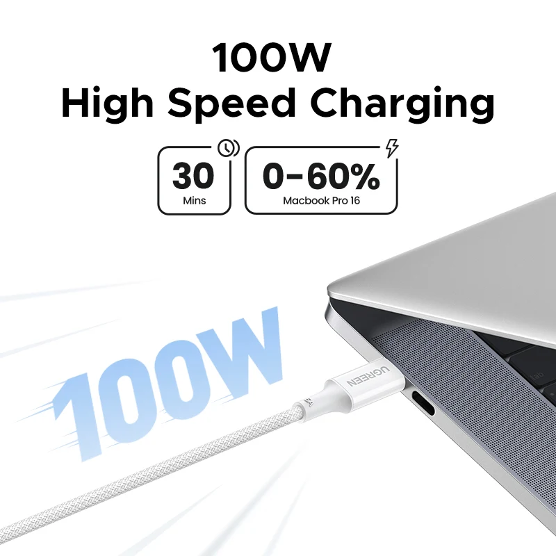 USB-C - USB-C kabel za prijenos podataka i punjenje UGREEN L502 (35221), 100W, 2m, Bijeli