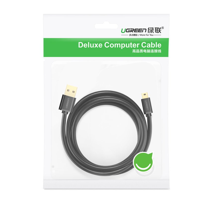 Kabel za podatke i punjenje USB-A - miniUSB UGREEN US132, 2m, Crni