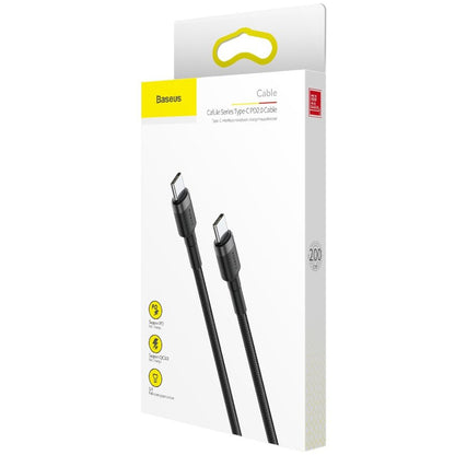 Kabel za Prijenos Podataka i Punjenje USB-C - USB-C Baseus Cafule, 60W, 2m, Crni CATKLF-HG1