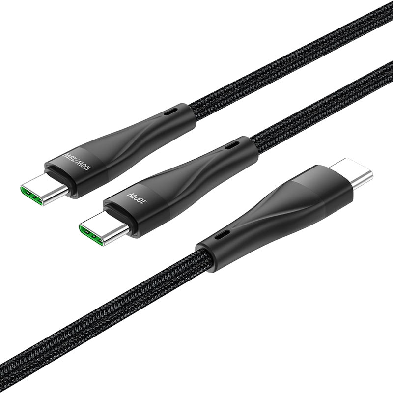 Kabel za Prijenos Podataka i Punjenje USB-C - USB-C HOCO U102 Super, 100W, 1.2m, Crni