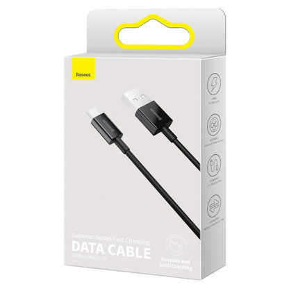 Kabel za Prijenos Podataka i Punjenje USB-A - microUSB Baseus Superior Series, 18W, 2m, Crni CAMYS-A01