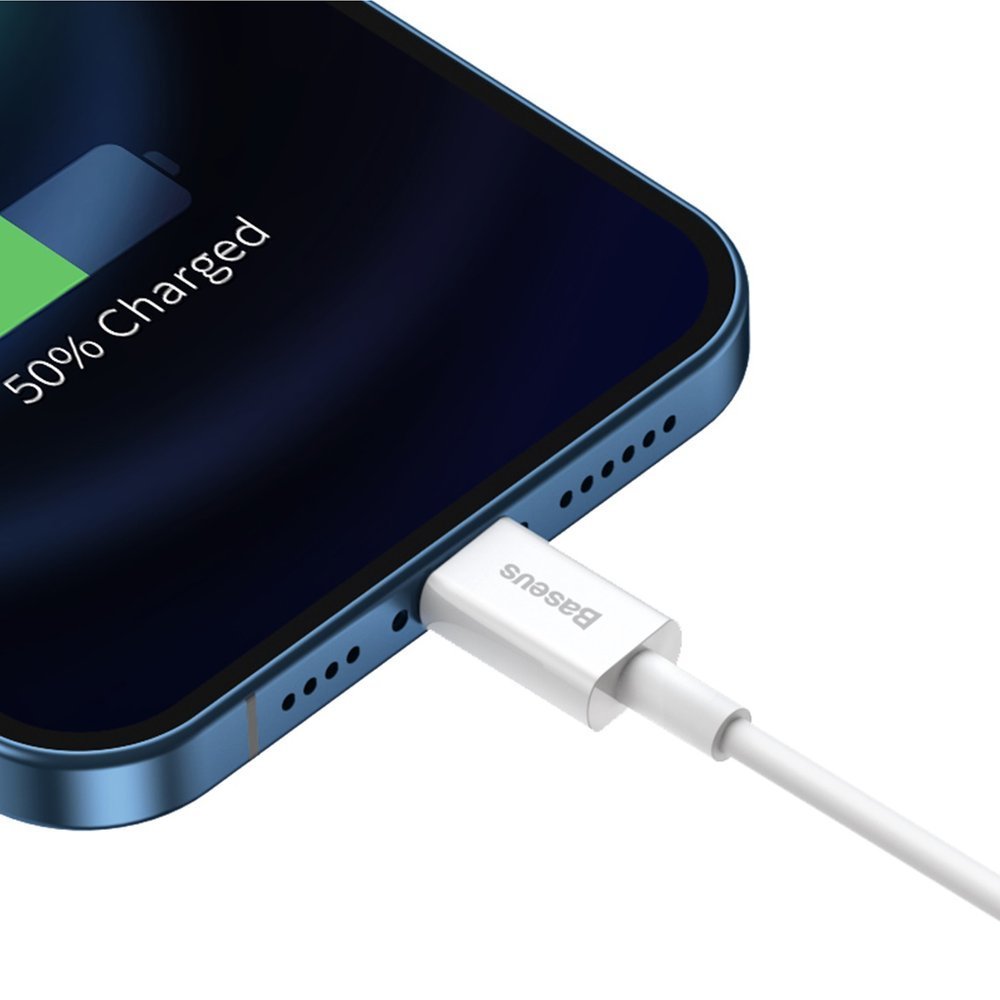 Kabel za Prijenos Podataka i Punjenje USB-A - Lightning Baseus Superior Series, 20W, 1m, Bijeli CALYS-A02