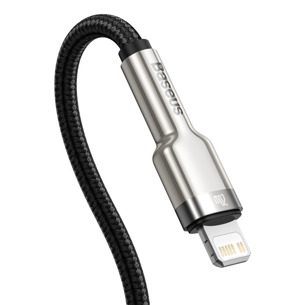 Kabel za podatke i punjenje USB-C - Lightning Baseus Cafule Metal Series, 20W, 2m, Crni CATLJK-B01