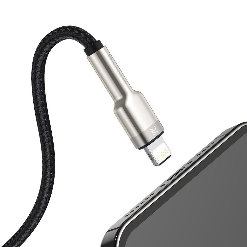 Kabel za prijenos podataka i punjenje USB-A - Lightning Baseus Cafule Metal Series, 18W, 2m, Crni CALJK-B01