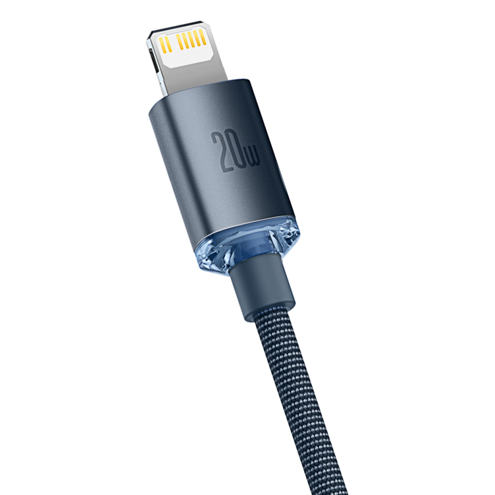 Kabel za Prijenos Podataka i Punjenje USB-C - Lightning Baseus Crystal Shine Series, 20W, 1.2m, Crni CAJY000201