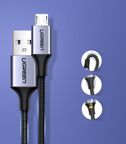 Kabel za podatke i punjenje USB-A - microUSB UGREEN US290, 18W, 1.5m, Crni