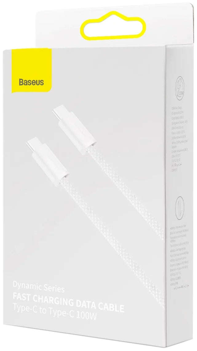 Kabel za Prijenos Podataka i Punjenje USB-C - USB-C Baseus Dynamic Series, 100W, 1m, Bijeli CALD000202
