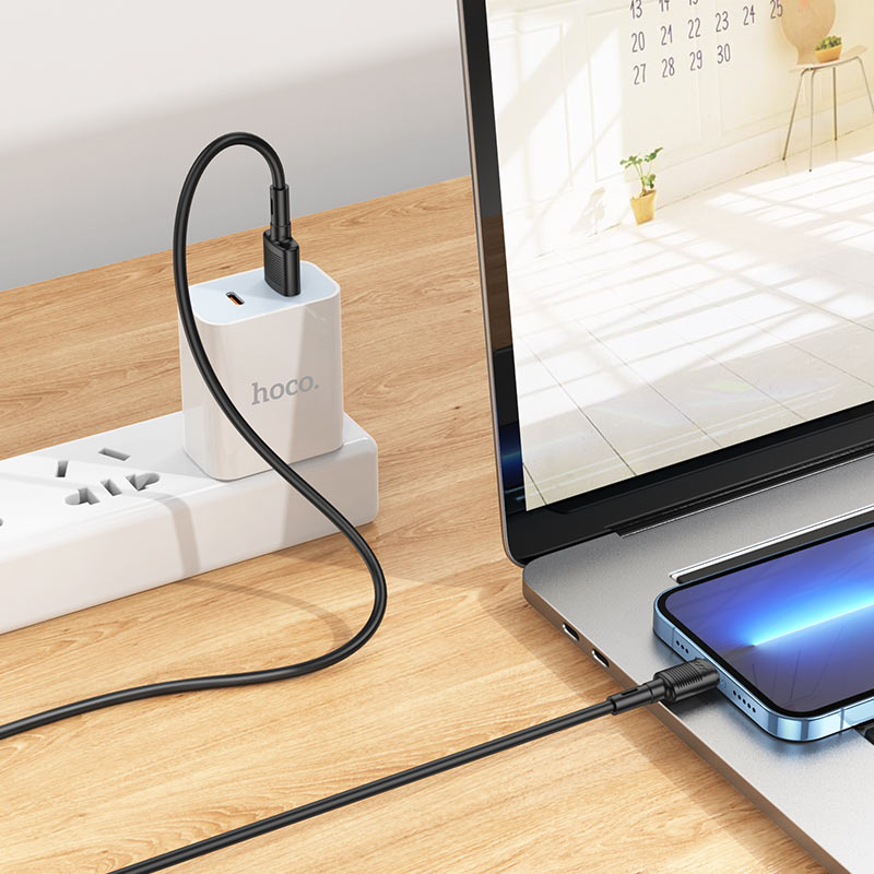 Kabel za prijenos podataka i punjenje USB-A - Lightning HOCO X83 Victory, 18W, 1m, Crni