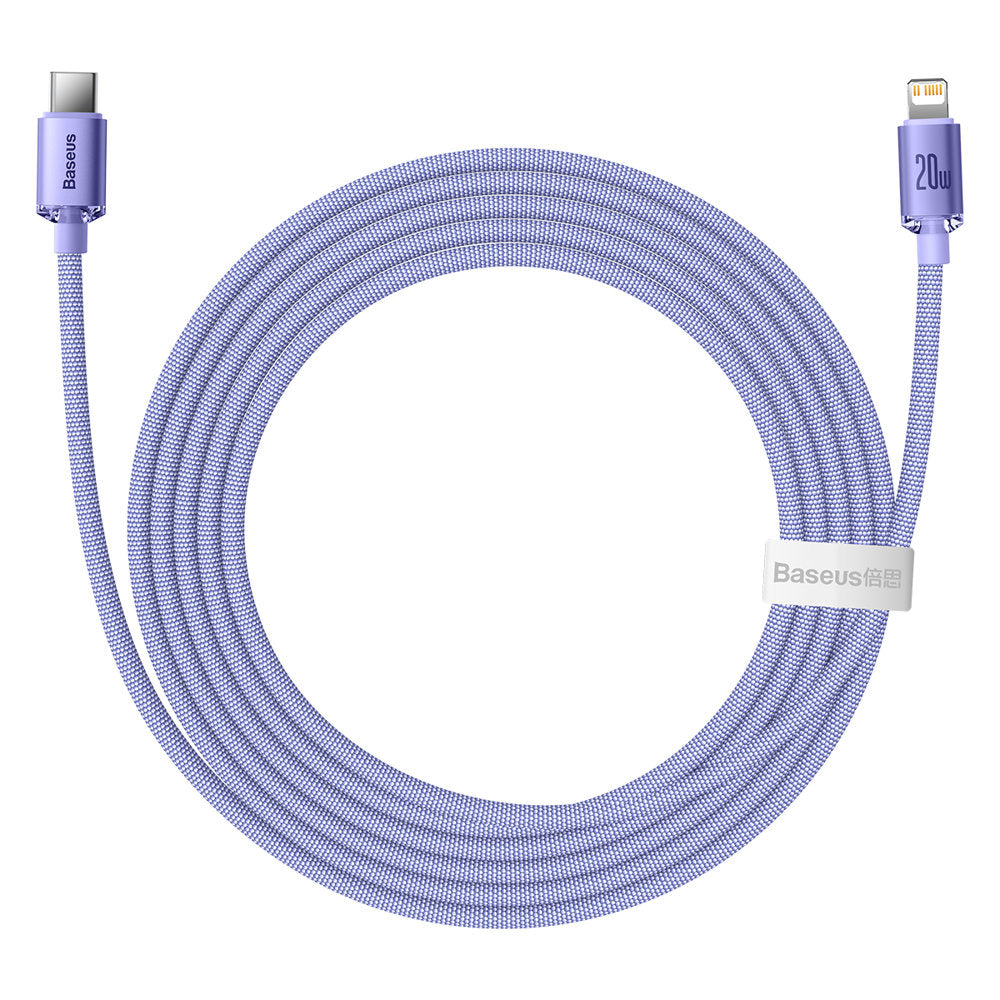 Kabel za podatke i punjenje USB-C - Lightning Baseus Crystal Shine serija, 20W, 2m, Ljubičasta CAJY000305