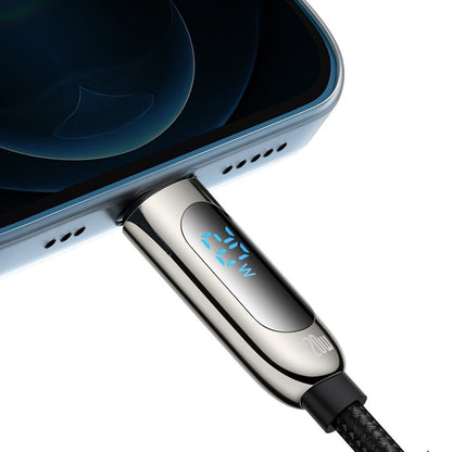 Kabel za Prijenos Podataka i Punjenje USB-C - Lightning Baseus Display Fast Charging, 20W, 2m, Crni CATLSK-A01
