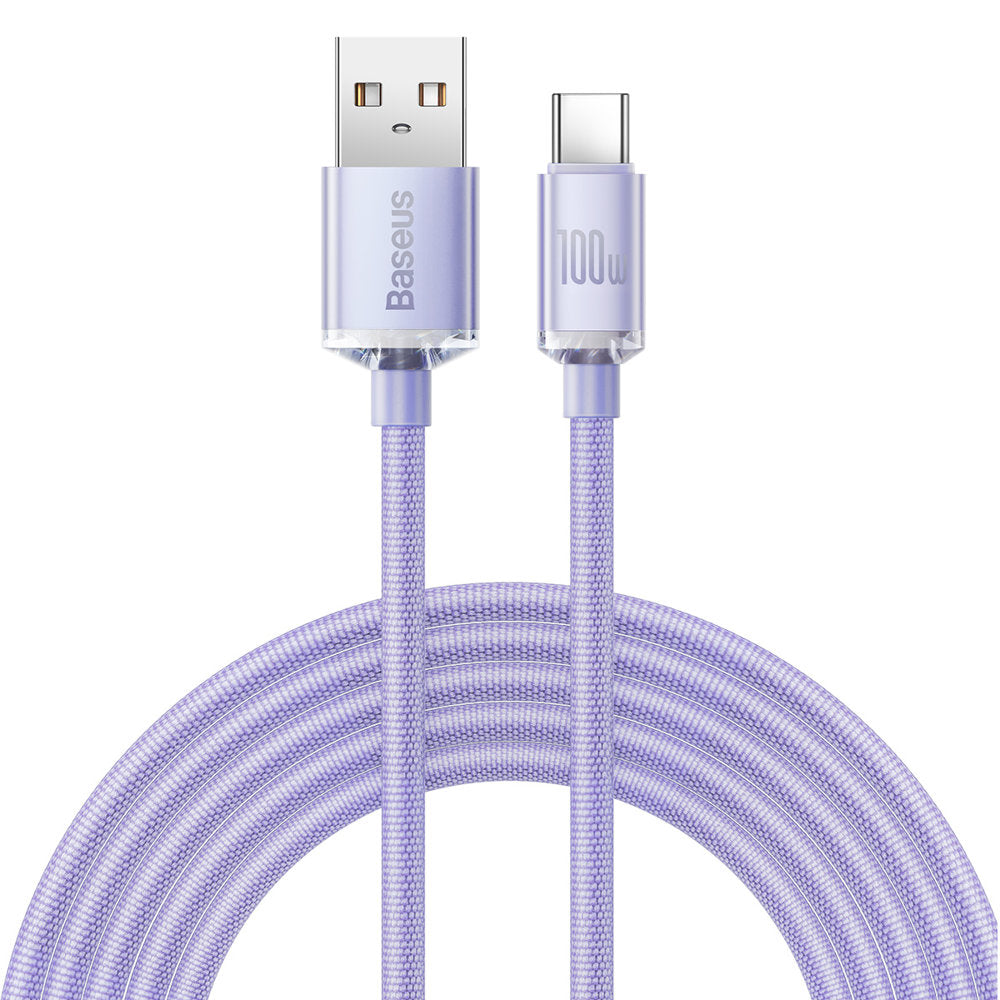 Kabel za podatke i punjenje USB-A - USB-C Baseus Crystal Shine Series, 100W, 2m, Ljubičasti CAJY000505