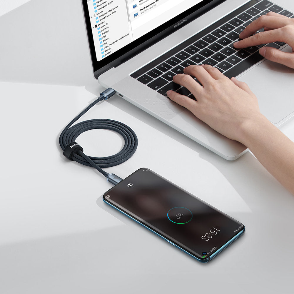 Kabel za Prijenos Podataka i Punjenje USB-C - USB-C Baseus Crystal Shine Series, 100W, 2m, Crni CAJY000701