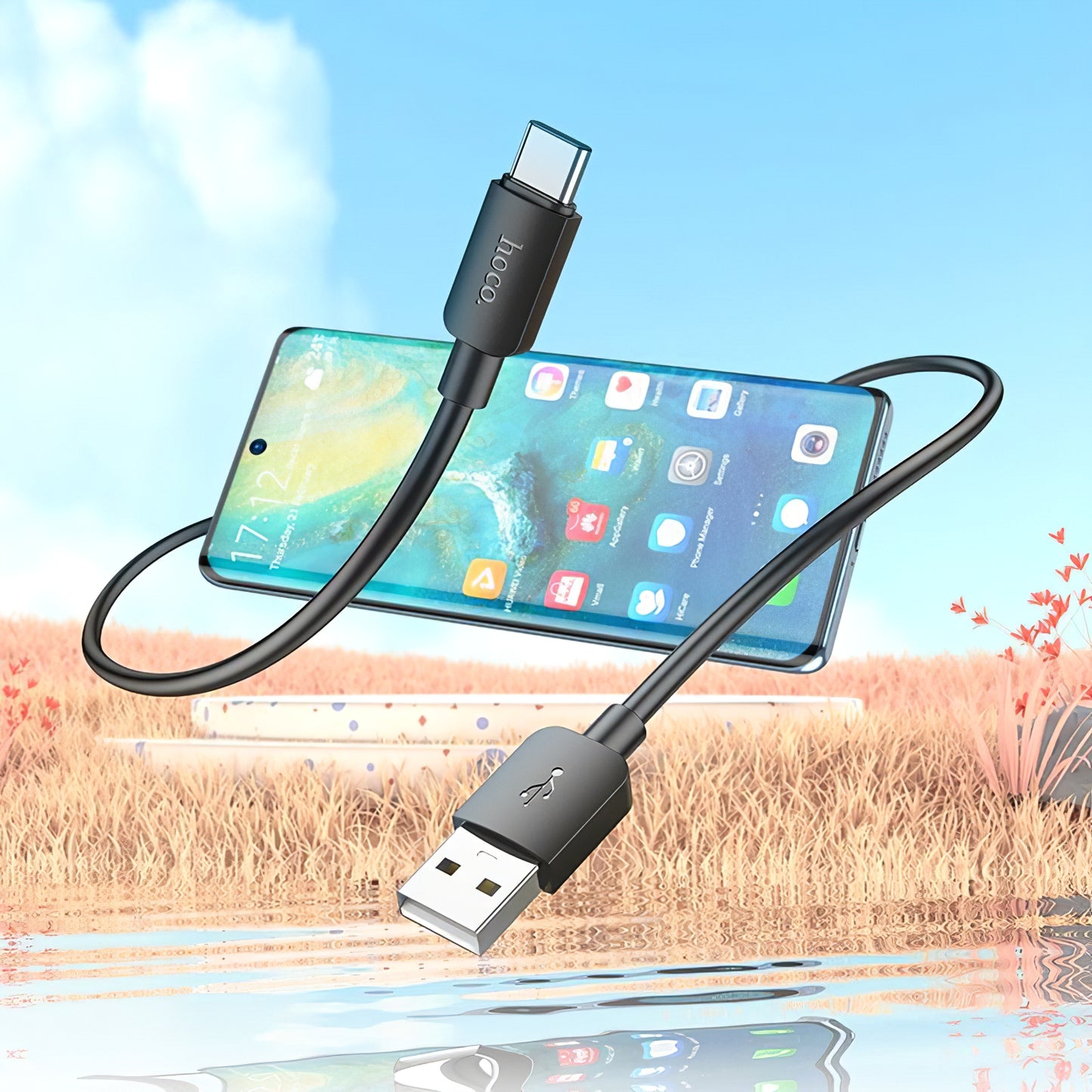 Kabel za prijenos podataka i punjenje USB-A - USB-C HOCO X96, 27W, 1m, Crni