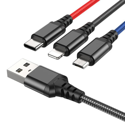 Kabel za punjenje USB-A - Lightning / microUSB / USB-C HOCO X76 3u1, 18W, 1m, Višebojni