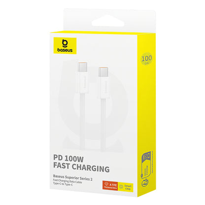 Kabel za Prijenos Podataka i Punjenje USB-C - USB-C Baseus Superior Series 2, 100W, 1m, Bijeli P10365200211-03