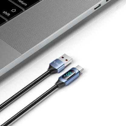 Kabel za Prijenos Podataka i Punjenje USB-A - USB-C Tech-Protect Ultraboost LED, 66W, 1m, Plavi