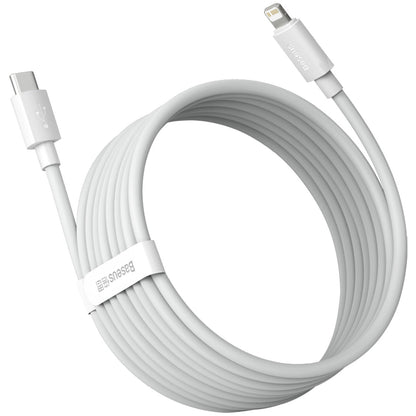 Kabel za Prijenos Podataka i Punjenje USB-C - Lightning Baseus Simple Wisdom, 20W, 1.5m, Set 2 komada, Bijeli