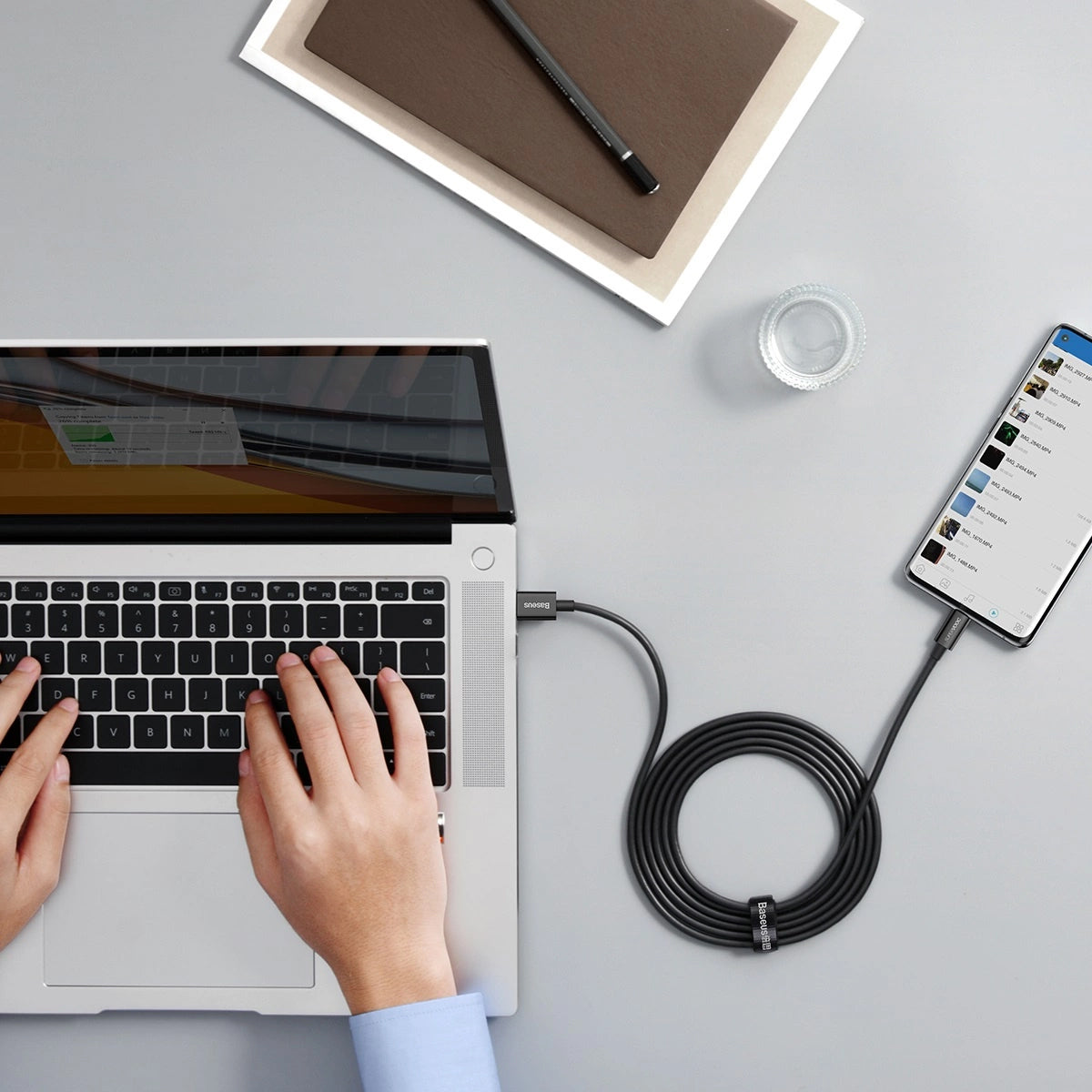 Kabel za Prijenos Podataka i Punjenje USB-A - USB-C Baseus Superior Series, 65W, 2m, Crni CAYS001001