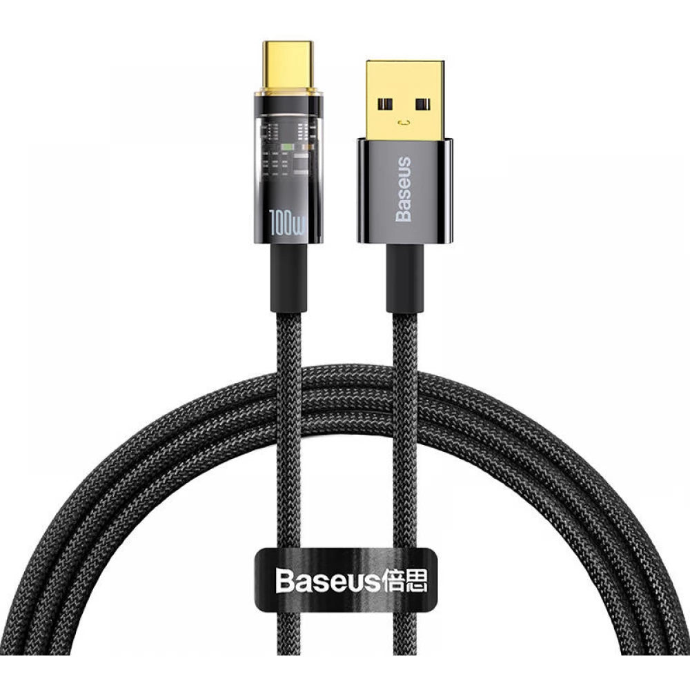 Kabel za Prijenos Podataka i Punjenje USB-A - USB-C Baseus Explorer, 100W, 2m, Crni CATS000301