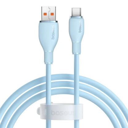 Cablu Date si Incarcare USB-A - USB-C Baseus Pudding, 100W, 1.2m, Albastru P10355703311-00