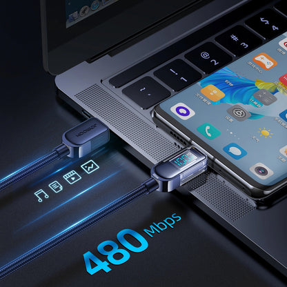Kabel za podatke i punjenje USB-C - USB-C Joyroom A4 Display, 100W, 1.2m, Plavi