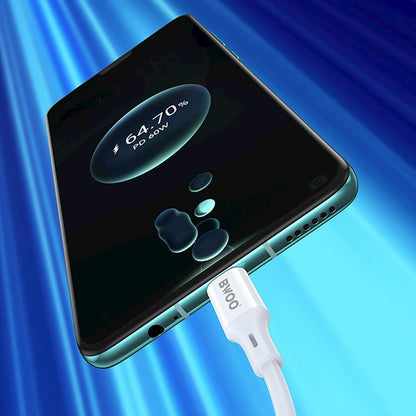 Kabel za podatke i punjenje USB-C - USB-C BWOO X282, 60W, 1m, Bijeli
