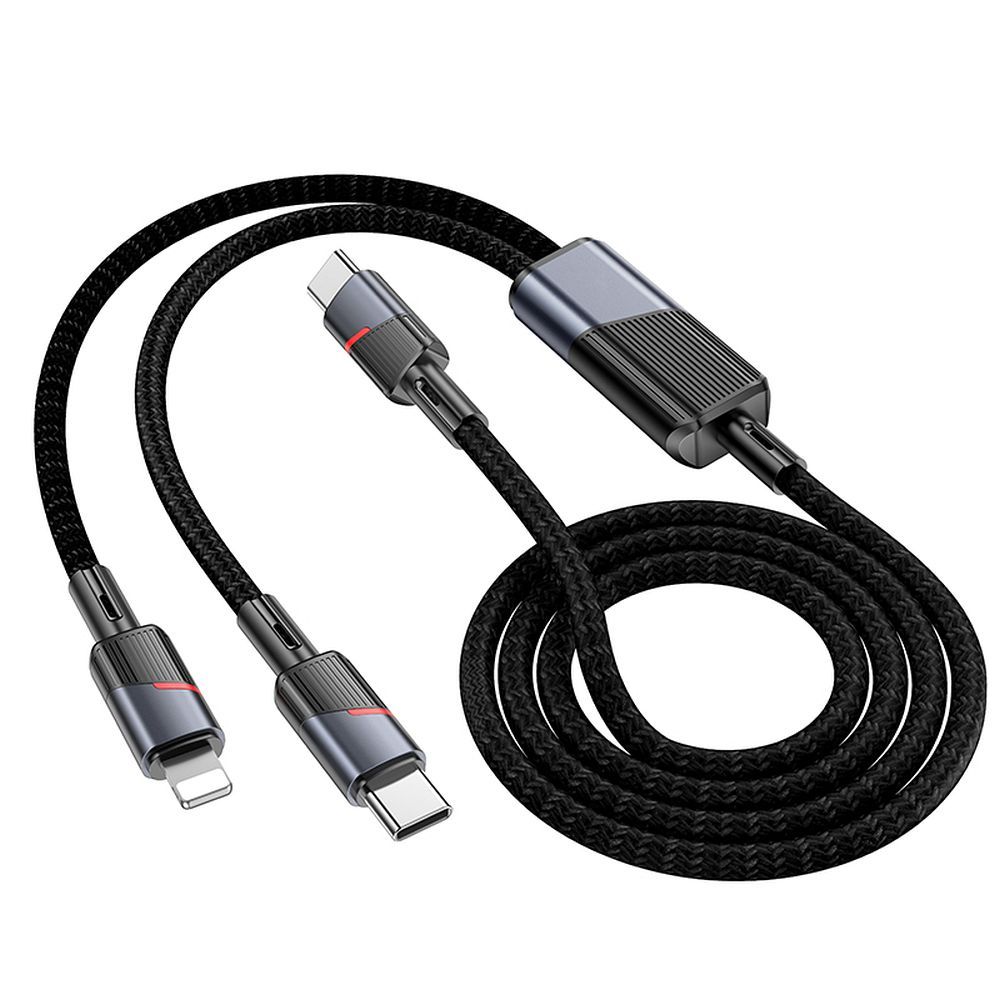 Kabel za podatke i punjenje USB-C - Lightning / USB-C HOCO U139 2u1, 100W, 1.2m, Crni