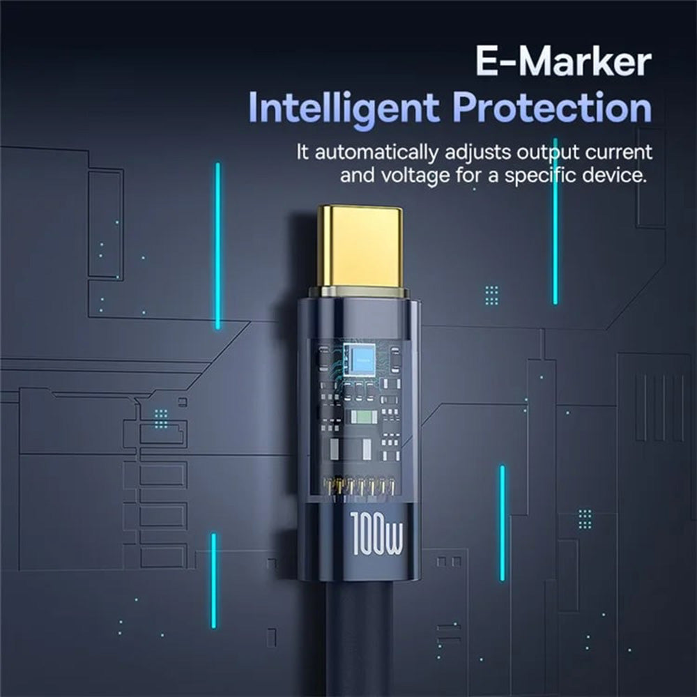 Kabel za podatke i punjenje USB-C - USB-C Baseus Explorer, 100W, 1m, Tamnoplavi P10319704321-00