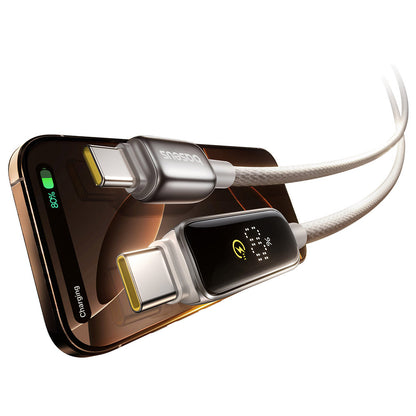 Kabel za prijenos podataka i punjenje USB-C - USB-C Baseus Vipow Display, 100W, 1m, Sivi P10381802851-00