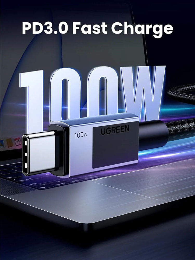 Kabel za podatke i punjenje USB-C - USB-C UGREEN L512, 100W, 3m, Siva