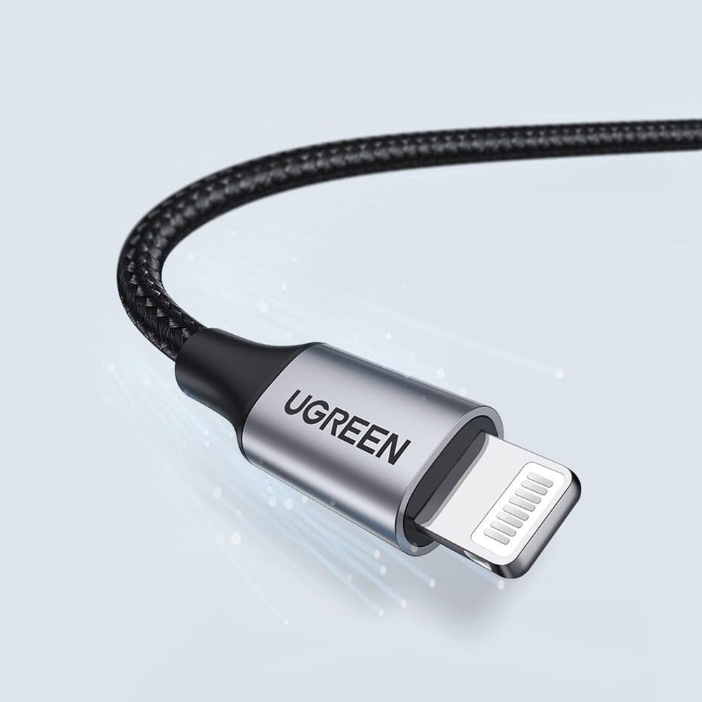 USB-A - Lightning kabel za prijenos podataka i punjenje UGREEN US199, 18W, 1m, sivi