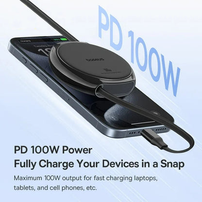 Kabel za podatke i punjenje USB-C - USB-C Baseus Pathfinder Retractable, 100W, 1m, Crni P10368400111-00