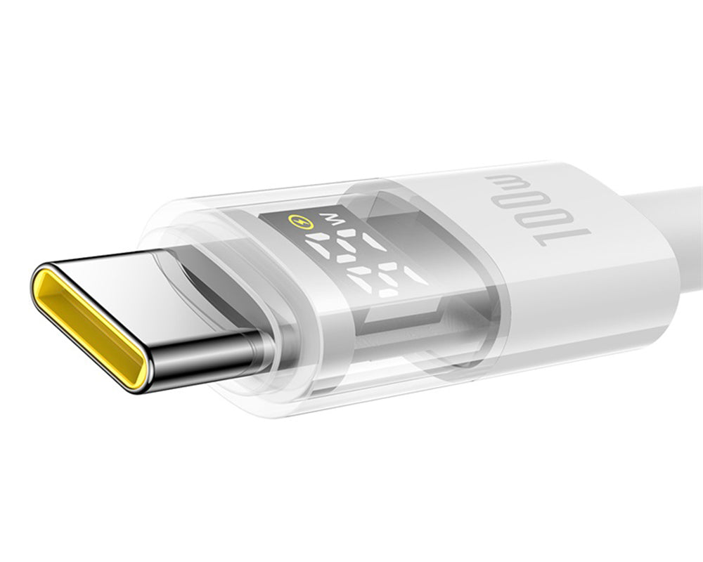 Kabel za podatke i punjenje USB-A - USB-C Baseus Display 2, 100W, 1m, Bijeli P10382701211-00