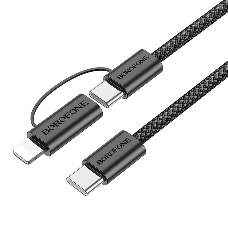Kabel za prijenos podataka i punjenje USB-C - Lightning / USB-C Borofone BX104 Primo 2in1, 60W, 1m, Crni