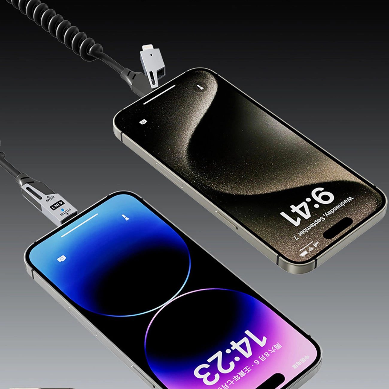 Kabel za podatke i punjenje USB-A / USB-C - Lightning / USB-C Dudao L20 Pro, 65W, 1.5m, Crni