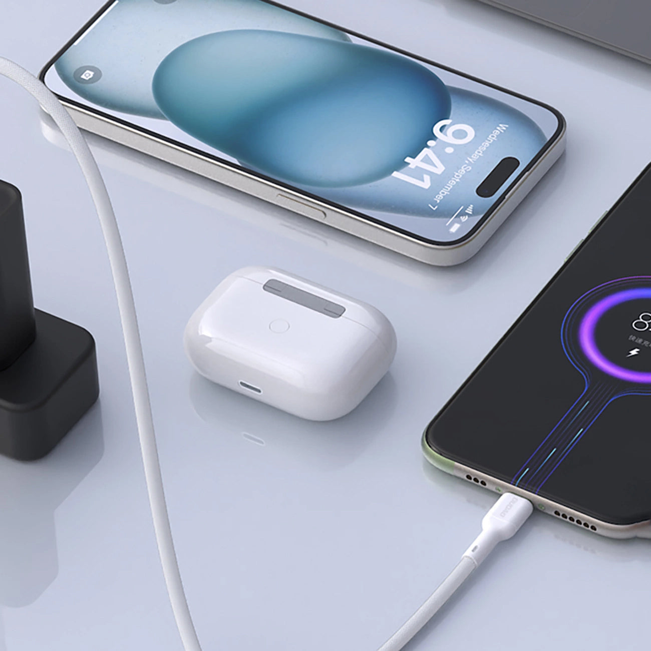 Kabel za podatke i punjenje USB-A - USB-C Dudao L9T, 100W, 1m, Bijeli