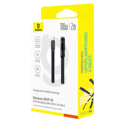 Kabel za prijenos podataka i punjenje USB-C - USB-C Baseus MVP 3, 100W, 2m, Crni P10382500121-01
