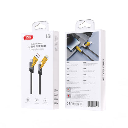 Kabel za podatke i punjenje USB-A / USB-C - Lightning / USB-C XO Design NB283, 60W, 1m, Sivi
