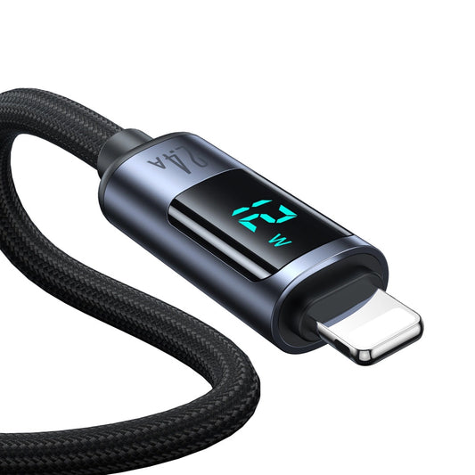 Kabel za prijenos podataka i punjenje USB-A - Lightning Joyroom S-A16 Prism Display, 12W, 1.2m, Crni